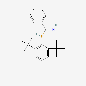 molecular formula C25H36NP B14371083 1-Phenyl-1-[(2,4,6-tri-tert-butylphenyl)phosphanyl]methanimine CAS No. 91508-77-9