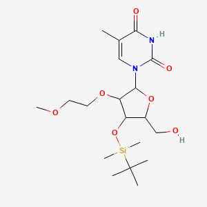 molecular formula C19H34N2O7Si B1437110 1-((2R,3R,4R,5R)-4-((tert-Butyldimethylsilyl)oxy)-5-(hydroxymethyl)-3-(2-methoxyethoxy)tetrahydrofuran-2-yl)-5-methylpyrimidine-2,4(1H,3H)-dione CAS No. 1221967-92-5