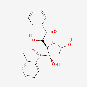 molecular formula C21H22O6 B1437119 2-((2R,3S)-3,5-Dihydroxy-3-(2-methylbenzoyl)tetrahydrofuran-2-yl)-2-hydroxy-1-(o-tolyl)ethan-1-one CAS No. 113476-23-6
