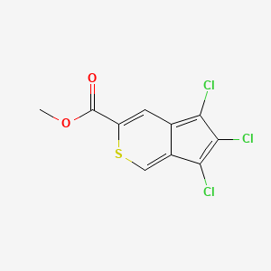 molecular formula C10H5Cl3O2S B14371206 Methyl 5,6,7-trichlorocyclopenta[c]thiopyran-3-carboxylate CAS No. 90788-65-1