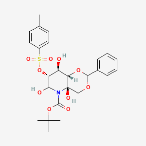tert-Butyl (4aR,7R,8S,8aS)-4a,6,8-trihydroxy-2-phenyl-7-(tosyloxy)hexahydro-5H-[1,3]dioxino[5,4-b]pyridine-5-carboxylate