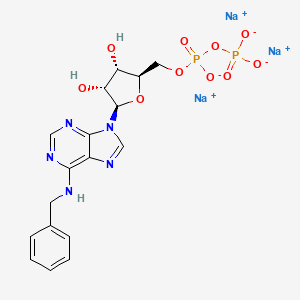molecular formula C17H18N5Na3O10P2 B1437130 Sodium ((2R,3S,4R,5R)-5-(6-(benzylamino)-9H-purin-9-yl)-3,4-dihydroxytetrahydrofuran-2-yl)methyl diphosphate CAS No. 40811-89-0