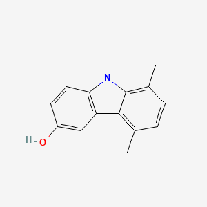 molecular formula C15H15NO B14371343 5,8,9-Trimethyl-9H-carbazol-3-OL CAS No. 90135-57-2