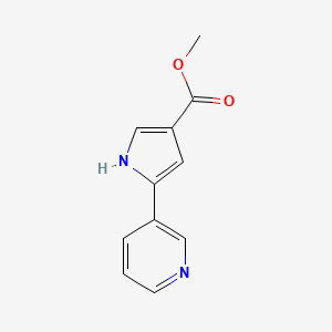 molecular formula C11H10N2O2 B14371360 Methyl 5-(pyridin-3-yl)-1H-pyrrole-3-carboxylate CAS No. 90706-42-6