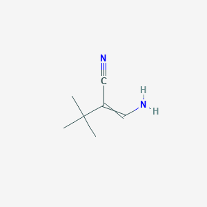 molecular formula C7H12N2 B14371380 2-(Aminomethylidene)-3,3-dimethylbutanenitrile CAS No. 90594-30-2