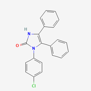 molecular formula C21H15ClN2O B14371418 1-(4-Chlorophenyl)-4,5-diphenyl-1,3-dihydro-2H-imidazol-2-one CAS No. 89838-76-6