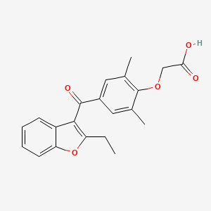 molecular formula C21H20O5 B14371432 [4-(2-Ethyl-1-benzofuran-3-carbonyl)-2,6-dimethylphenoxy]acetic acid CAS No. 91627-68-8