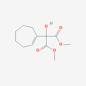 molecular formula C12H18O5 B14371460 Dimethyl (cyclohept-1-en-1-yl)(hydroxy)propanedioate CAS No. 90161-16-3