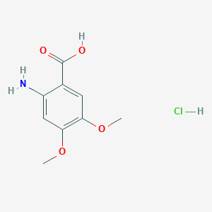 molecular formula C9H12ClNO4 B14371490 Benzoic acid, 2-amino-4,5-dimethoxy-, hydrochloride CAS No. 89847-71-2