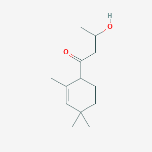 molecular formula C13H22O2 B14371500 3-Hydroxy-1-(2,4,4-trimethylcyclohex-2-en-1-yl)butan-1-one CAS No. 90122-41-1