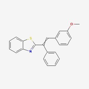 molecular formula C22H17NOS B14371540 2-[2-(3-Methoxyphenyl)-1-phenylethenyl]-1,3-benzothiazole CAS No. 90239-43-3