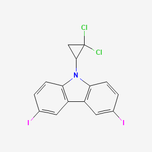 molecular formula C15H9Cl2I2N B14371580 9-(2,2-Dichlorocyclopropyl)-3,6-diiodo-9H-carbazole CAS No. 90279-61-1