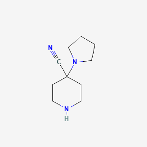molecular formula C10H17N3 B1437159 4-(Pyrrolidin-1-yl)piperidine-4-carbonitrile CAS No. 1082553-76-1