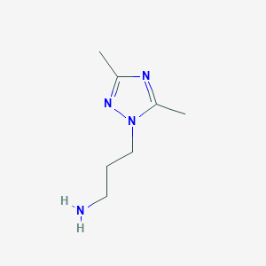 molecular formula C7H14N4 B1437160 3-(3,5-Dimethyl-1H-1,2,4-triazol-1-yl)propan-1-amine CAS No. 1060817-15-3