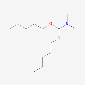 molecular formula C13H29NO2 B14371619 N,N-Dimethyl-1,1-bis(pentyloxy)methanamine CAS No. 91669-41-9