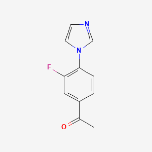 molecular formula C11H9FN2O B1437163 3'-Fluoro-4'-(1H-imidazol-1-YL)acetophenone CAS No. 870838-82-7