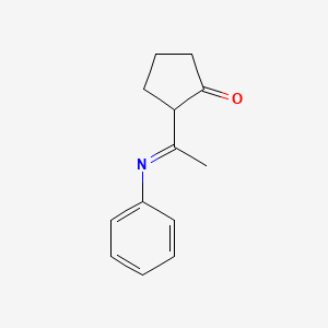 molecular formula C13H15NO B14371655 2-[(1E)-N-Phenylethanimidoyl]cyclopentan-1-one CAS No. 90321-01-0