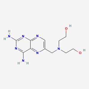 molecular formula C11H17N7O2 B14371686 Ethanol, 2,2'-[[(2,4-diamino-6-pteridinyl)methyl]imino]di-(7CI) 