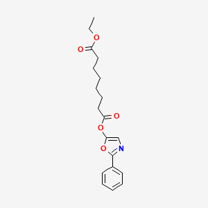 molecular formula C19H23NO5 B14371706 Ethyl 2-phenyl-1,3-oxazol-5-yl octanedioate CAS No. 90251-17-5