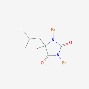 molecular formula C8H12Br2N2O2 B14371716 1,3-Dibromo-5-isobutyl-5-methyl-2,4-imidazolidinedione CAS No. 90085-79-3