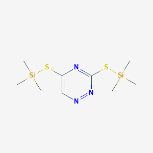 molecular formula C9H19N3S2Si2 B14371762 3,5-Bis[(trimethylsilyl)sulfanyl]-1,2,4-triazine CAS No. 90302-09-3