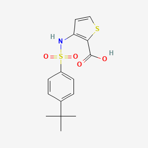 molecular formula C15H17NO4S2 B1437178 3-{[(4-Tert-butylphenyl)sulfonyl]amino}thiophene-2-carboxylic acid CAS No. 1111300-51-6