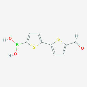 molecular formula C9H7BO3S2 B1437182 5-(5-Formyl-2-thienyl)-2-thiopheneboronic Acid CAS No. 1369328-62-0