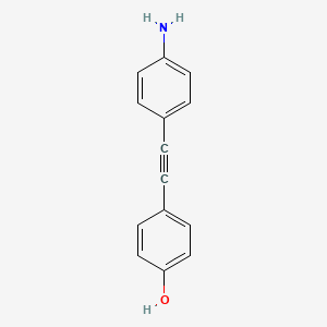 molecular formula C14H11NO B1437184 4-((4-Aminophenyl)ethynyl)phenol CAS No. 937701-31-0