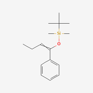 molecular formula C16H26OSi B14371855 tert-Butyl(dimethyl)[(1-phenylbut-1-en-1-yl)oxy]silane CAS No. 94287-26-0