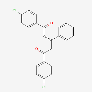 molecular formula C23H16Cl2O2 B14371859 2-Pentene-1,5-dione, 1,5-bis(4-chlorophenyl)-3-phenyl- CAS No. 91231-91-3
