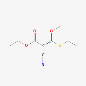 molecular formula C9H13NO3S B14371878 Ethyl 2-cyano-3-(ethylsulfanyl)-3-methoxyprop-2-enoate CAS No. 90280-06-1