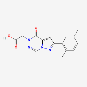 molecular formula C15H14N4O3 B1437189 [2-(2,5-dimethylphenyl)-4-oxopyrazolo[1,5-d][1,2,4]triazin-5(4H)-yl]acetic acid CAS No. 1232798-85-4