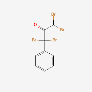 molecular formula C9H6Br4O B14371912 1,1,3,3-Tetrabromo-1-phenylpropan-2-one CAS No. 89858-79-7