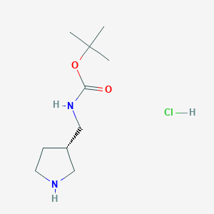 molecular formula C10H21ClN2O2 B1437197 (S)-tert-Butyl (pyrrolidin-3-ylmethyl)carbamate hydrochloride CAS No. 1075260-66-0