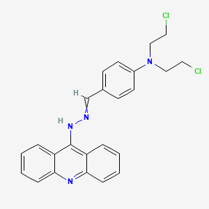 molecular formula C24H22Cl2N4 B14371989 N-[[4-[bis(2-chloroethyl)amino]phenyl]methylideneamino]acridin-9-amine CAS No. 91919-75-4