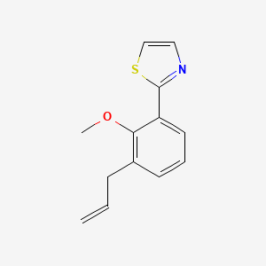 molecular formula C13H13NOS B14372001 2-[2-Methoxy-3-(prop-2-en-1-yl)phenyl]-1,3-thiazole CAS No. 91526-22-6