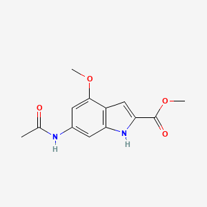 molecular formula C13H14N2O4 B14372030 Methyl 6-acetamido-4-methoxy-1H-indole-2-carboxylate CAS No. 89882-62-2
