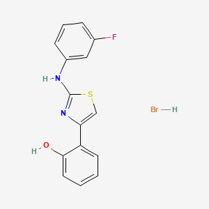 molecular formula C15H12BrFN2OS B1437209 2-(3-Fluorophenyl)amino-4-(2-hydroxyphenyl)-1,3-thiazole hydrobromide CAS No. 1209843-32-2