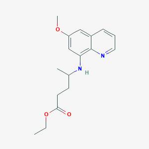 molecular formula C17H22N2O3 B14372097 Ethyl 4-[(6-methoxyquinolin-8-yl)amino]pentanoate CAS No. 91482-62-1