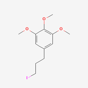 molecular formula C12H17IO3 B14372167 Benzene, 5-(3-iodopropyl)-1,2,3-trimethoxy- CAS No. 91562-22-0