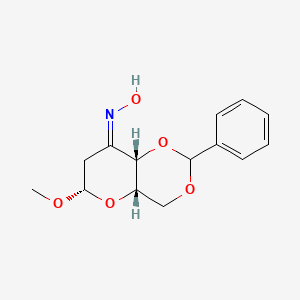 molecular formula C14H17NO5 B1437217 (NZ)-N-[(4aS,6S,8aS)-6-methoxy-2-phenyl-4a,6,7,8a-tetrahydro-4H-pyrano[3,2-d][1,3]dioxin-8-ylidene]hydroxylamine CAS No. 63598-32-3