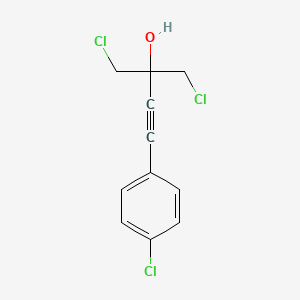 molecular formula C11H9Cl3O B14372232 1-Chloro-2-(chloromethyl)-4-(4-chlorophenyl)but-3-yn-2-ol CAS No. 90160-66-0