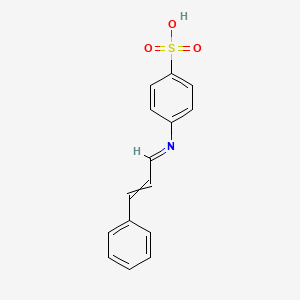 molecular formula C15H13NO3S B14372243 Benzenesulfonic acid, 4-[(3-phenyl-2-propenylidene)amino]- CAS No. 91419-71-5