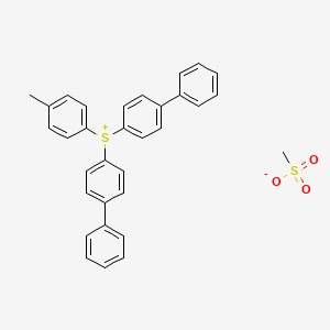 molecular formula C32H28O3S2 B14372305 Di([1,1'-biphenyl]-4-yl)(4-methylphenyl)sulfanium methanesulfonate CAS No. 91815-49-5