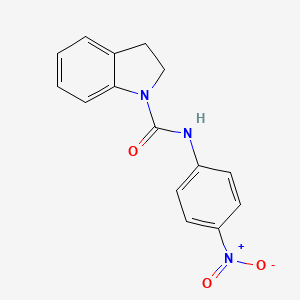 molecular formula C15H13N3O3 B14372313 1H-Indole-1-carboxamide, 2,3-dihydro-N-(4-nitrophenyl)- CAS No. 89731-87-3