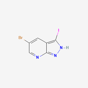 molecular formula C6H3BrIN3 B1437235 5-Bromo-3-iodo-1H-pyrazolo[3,4-b]pyridine CAS No. 875781-18-3