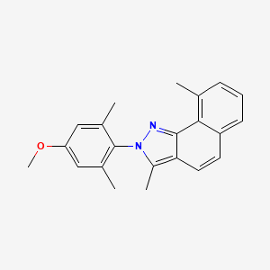 molecular formula C22H22N2O B14372350 2-(4-Methoxy-2,6-dimethylphenyl)-3,9-dimethyl-2H-benzo[G]indazole CAS No. 90479-06-4