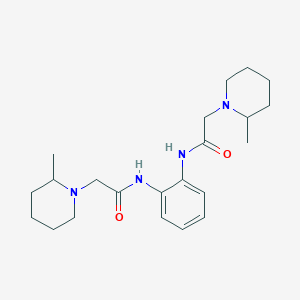 molecular formula C22H34N4O2 B14372376 N,N'-(1,2-Phenylene)bis[2-(2-methylpiperidin-1-yl)acetamide] CAS No. 91620-57-4