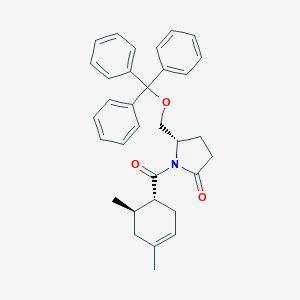 molecular formula C33H35NO3 B143724 (5S)-1-[(1R,6R)-4,6-Dimethylcyclohex-3-ene-1-carbonyl]-5-(trityloxymethyl)pyrrolidin-2-one CAS No. 128822-04-8