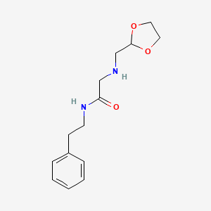 molecular formula C14H20N2O3 B14372400 N~2~-[(1,3-Dioxolan-2-yl)methyl]-N-(2-phenylethyl)glycinamide CAS No. 94494-44-7